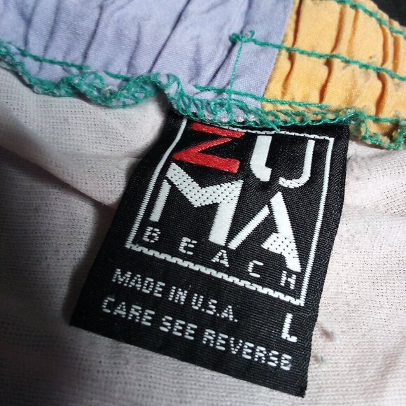 Vintage Zuma Beach Color Block Lined Swim Shorts - Picture 5 of 8